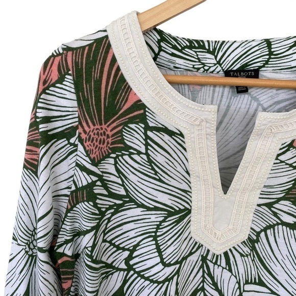 Talbots tunic in a stretch jersey knit, tropical  floral print - Picture 4 of 9